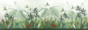 carta da parati per bambini tropicale verde