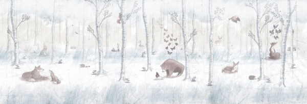 carta da parati bosco per bambini inverno